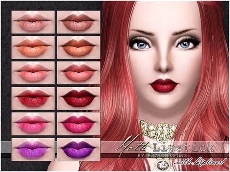 Pralinesims Matte Lipstick With Lipliner Sims 3 Makeup Sims Lip