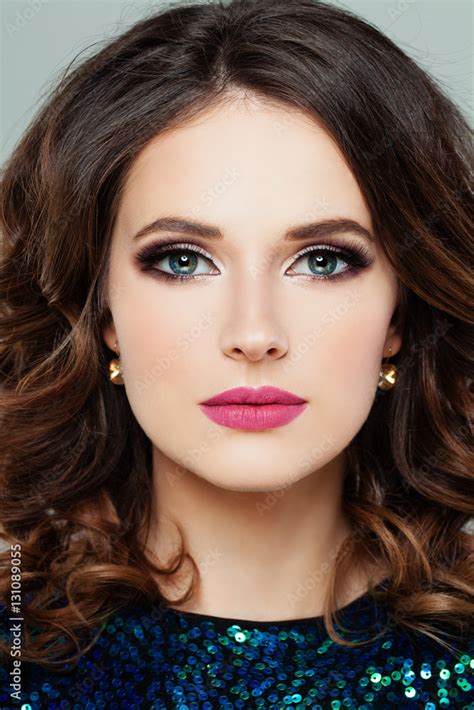 Perfect Female Face Woman Model With Makeup Stock Photo Adobe Stock