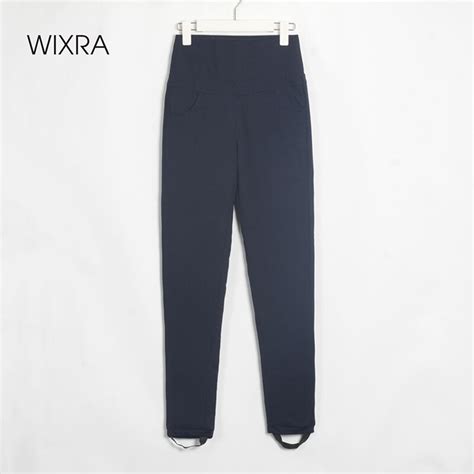 Wixra Womens Winter Pants High Waist Long Trousers Thick White Duck