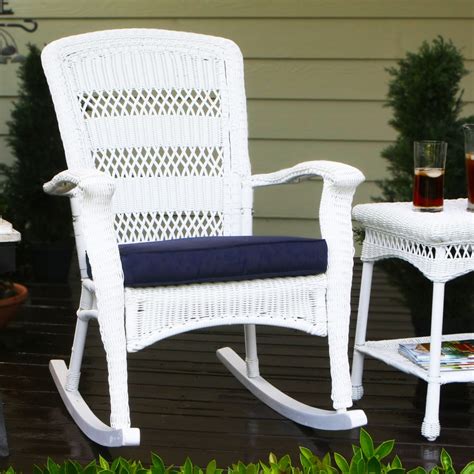 Shop Tortuga Outdoor Portside Coastal White Wicker Rocking Chair At