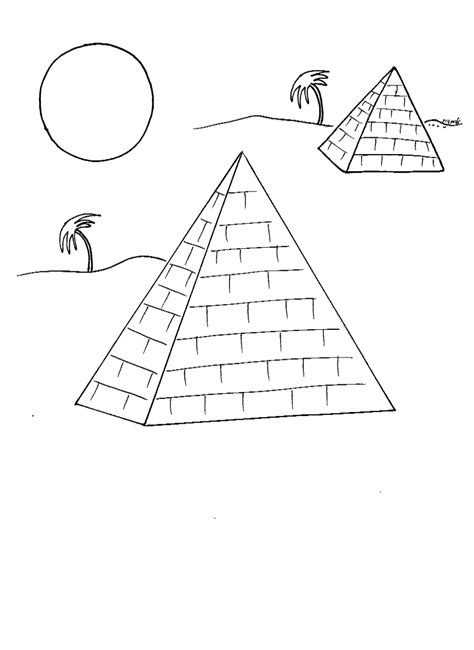 ילדים דף צביעה פרמידות מצרים