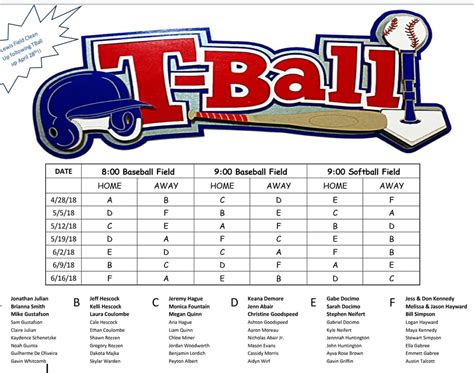Tball Roster Template