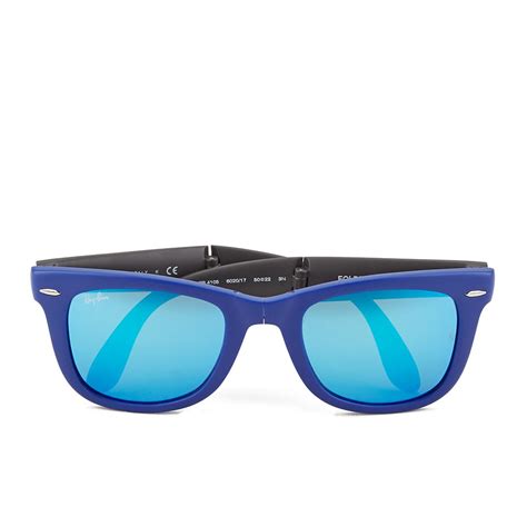 Ray Ban Folding Wayfarer Sunglasses Matte Blue 50mm