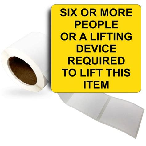 Roll Of Paper Labels Six Or More People Or A Lifting Device Us Made