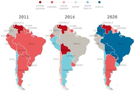 Países de esquerda e de direita na América do Sul Infográficos Gazeta