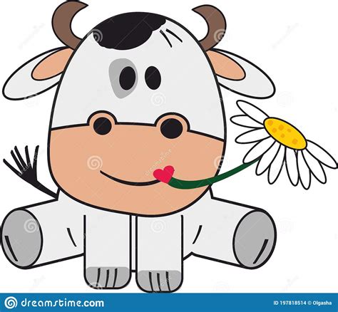 Cute And Funny Little Cow Stock Vector Illustration Of Animal 197818514