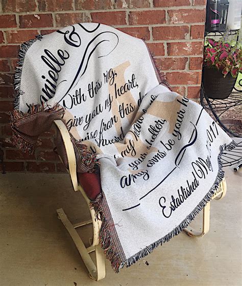 Personalized Blanket Wedding T Vows Blanket Anniversary Etsy