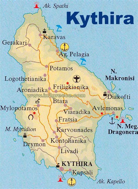 Map Of Kythira Island