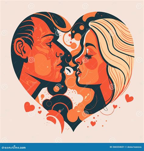 Casal Apaixonado Beijando Dia Dos Namorados Saudação Homem Do Cartão