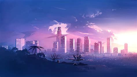 Hd Wallpaper Music The City Style Landscape 80s Neon