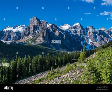 Peaks Along The Moraine Lake Road Lake Louise Area Of Banff National