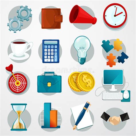 Business Flat Generic Icons Set Stock Vector Illustration Of Design