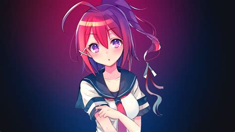 Tons of awesome anime purple 4k wallpapers to download for free. Wallpaper : illustration, redhead, long hair, anime girls ...