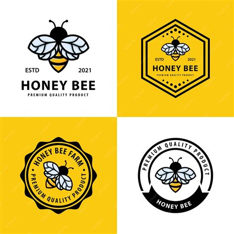 Premium Vector Set Of Honey Bee Logo Design Template