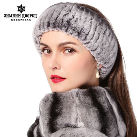 Winter Women Fur Headbands Knitted Rex Rabbit Fur Neckwear For Women Real Fur Head Wrap Ear