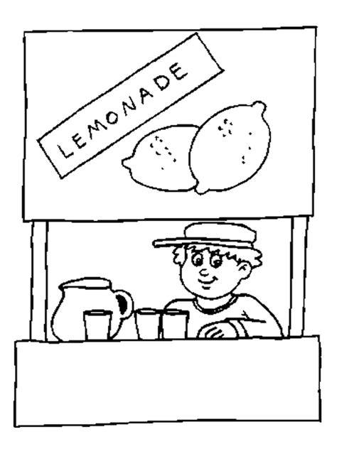 Lemonade Stand Coloring Page - Coloring Home