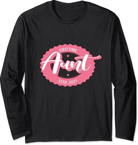 first time aunt promoted to aunt est 2021 t long sleeve t shirt uk fashion