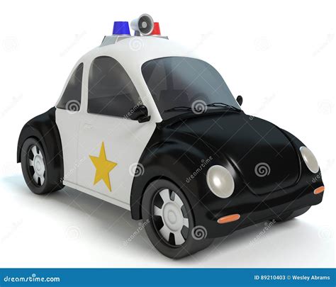 Cartoon Police Car Stock Illustration Illustration Of Rendering 89210403