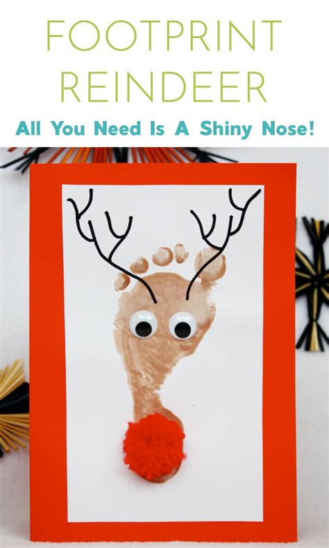 Reindeer Footprint Christmas Cards All You Need Is A Shiny Nose Reindeer Footprint
