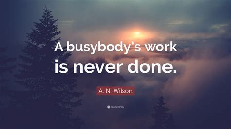 A N Wilson Quote A Busybodys Work Is Never Done