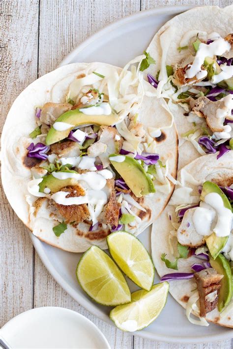 Fish Tacos With Lime Crema Recipe Easy Fish Tacos Fish Tacos Easy Summer Meals