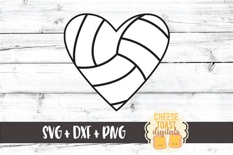 Volleyball Heart Svg Png Dxf Cut Files