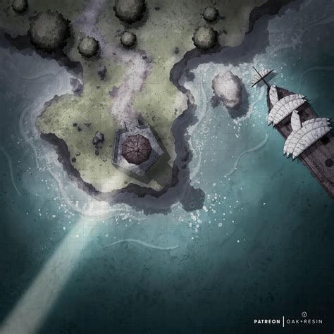 2 Lighthouse Cliffs Art Battlemap 40x40in 5600x5600px Battlemaps Fantasy Map Dungeon