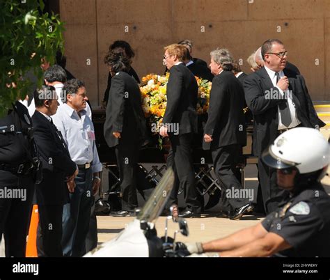 Farrah Fawcett S Casket Is Seen At Her Funeral At The Cathedral Of Our Lady Of The Angels In Los
