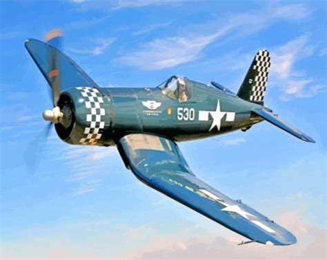 Vought F4u Corsair Paint By Numbers Canvas Paint By Numbers