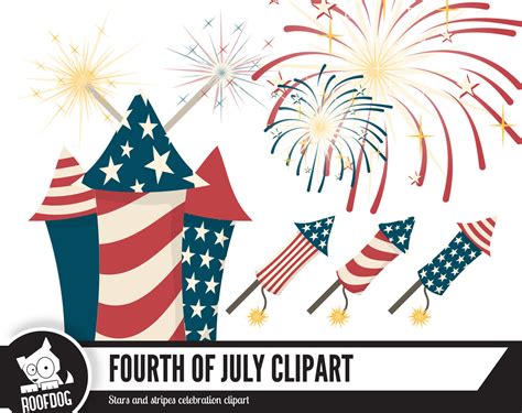 Fourth Of July Clip Art By Roofdog Designs Thehungryjpeg