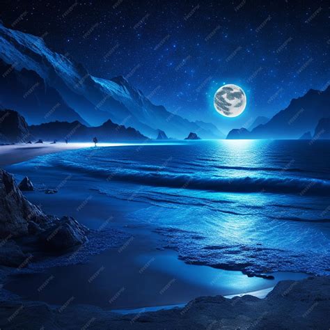 Premium Ai Image Moonlight Night Wallpaper