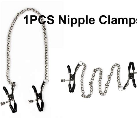 Erotic Fantasy Nipple Clamps Breast Clips With Metal Chain Bdsm Fetish