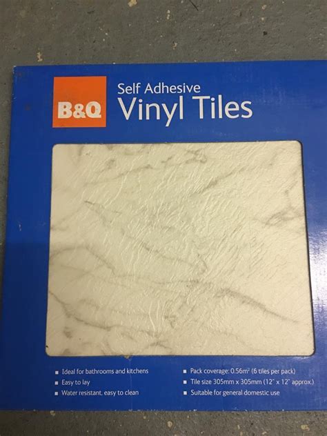 Bandq White Marble Effect Self Adhesive Vinyl Floor Tile 102m² Pack In