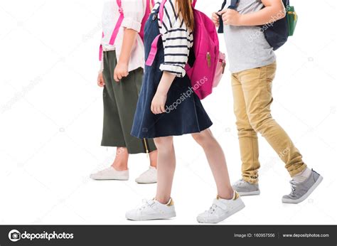 Children Walking With Backpacks — Stock Photo © Edzbarzhyvetsky 160957556