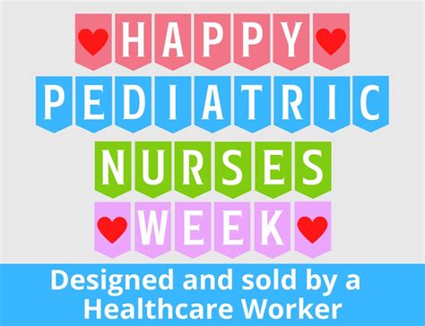Pediatric Nurses Week Printable Banner Pediatric Nurses Week Etsy