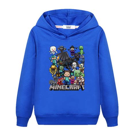2022 Minecraft Print Boys Pullover Winter Hoodie Kid Long Sleeve
