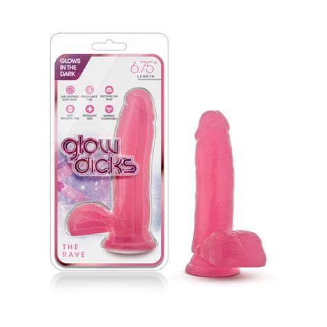 Glow Dicks The Rave Pink Realistic Dildo