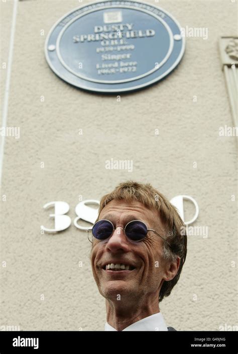 bee gees star robin gibb attending the unveiling of a heritage foundation blue plaque at a