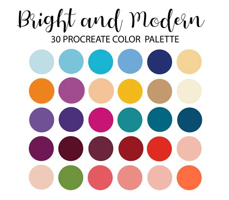 Buy Bright And Modern Procreate Color Palette Ipad Color Online In