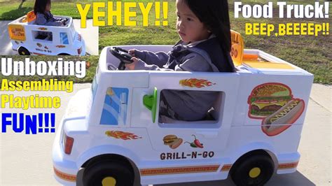 Our motto we all we got because family is everything! Power Wheels Food Truck! Ride-On Toy Unboxing and ...