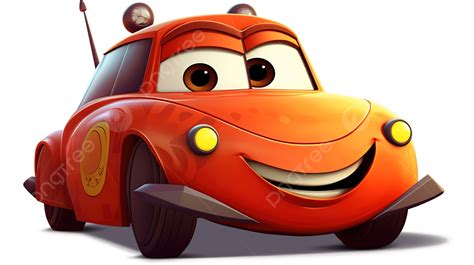 An Adorable Cars Cartoon With Smile And Eyes Background Car Cartoon