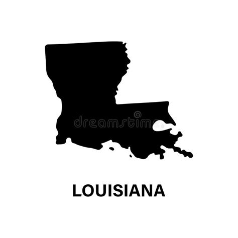 Louisiana State Map Silhouette Icon Stock Vector Illustration Of