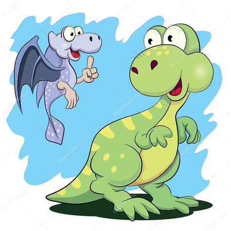 Two Cartoon Dinosaurs Stock Vector Image By Vitasunny