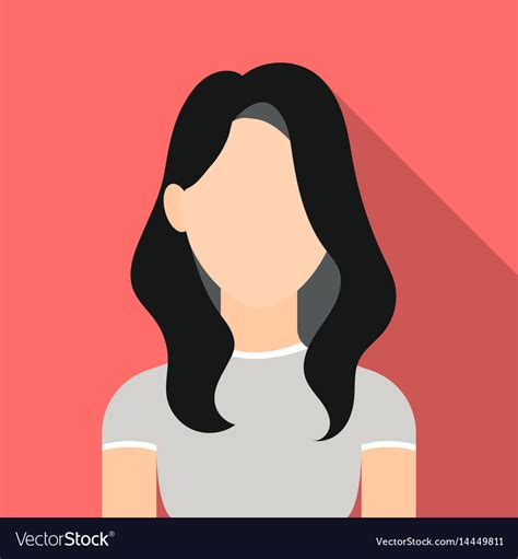 Girl Icon Flat Single Avatarpeaople Icon From Vector Image