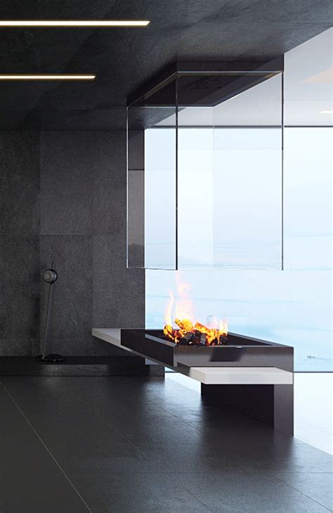 Suspended Fireplace Bloch Design Archinect Contemporary Kitchen