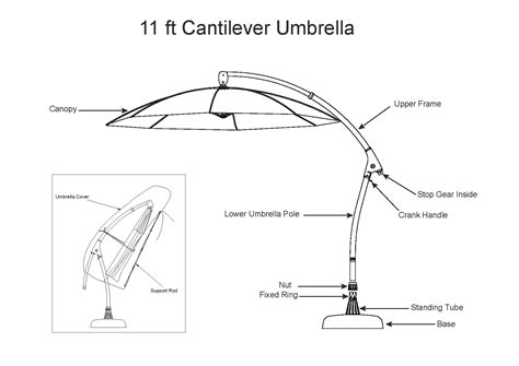 11ft Cantilever Umbrella Crank Proshade