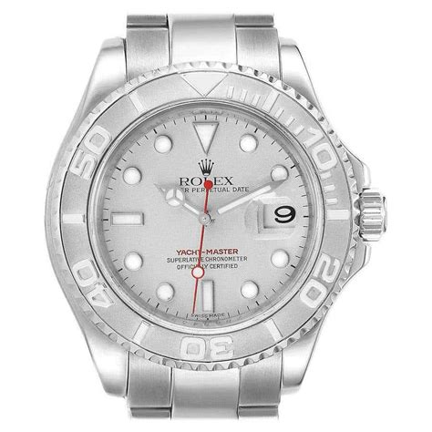 Rolex Yachtmaster 40 Steel Platinum Dial Bezel Mens Watch 16622 For