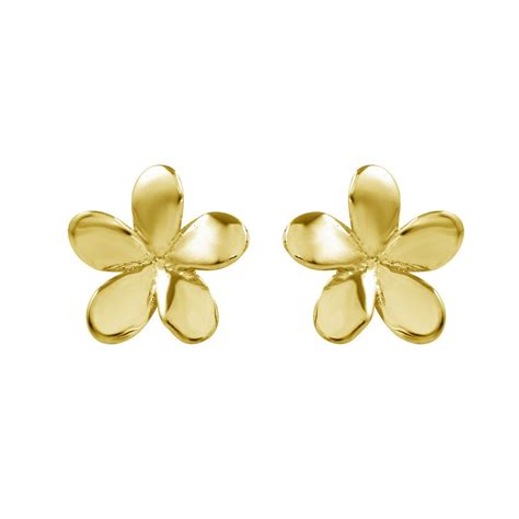 14k Gold Flower Stud Earrings Stud Earrings Flower Earrings Studs