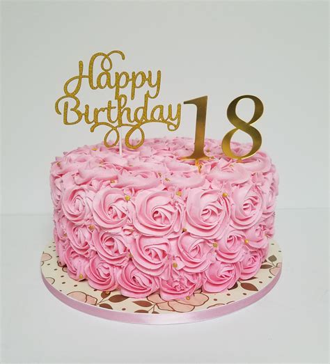 Happy 18th Birthday Rosette Cake Cake Birthday Sheet Cakes Custom