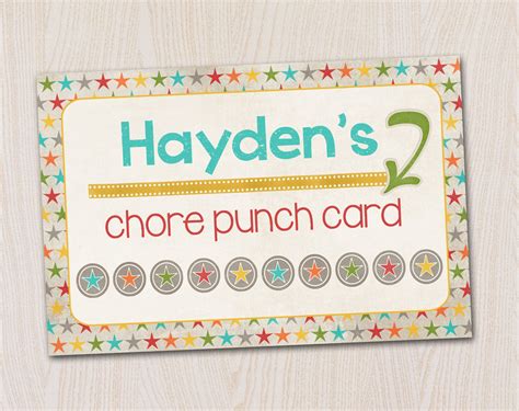 A Pocket Full Of Lds Prints Chore Punch Cards Freebie